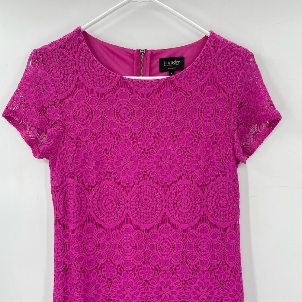 NWOT. Laundry by Shelli Segal Pink Lace Dress - Picture 4 of 12